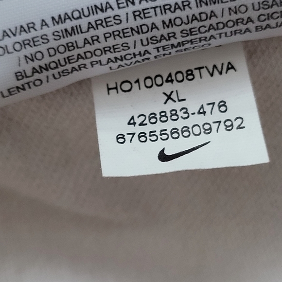 Nike | Athletic Cotton Stretch Full Zip Jacket EUC Blue & Cream Mock Neck XL - Picture 8 of 13